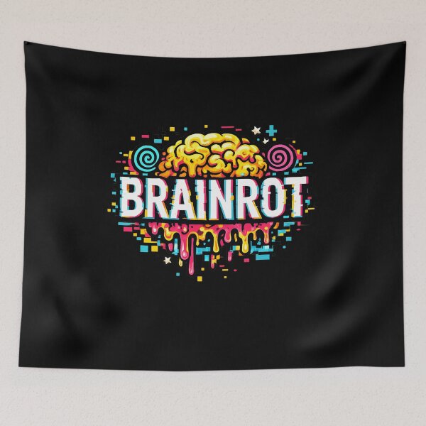 Item preview, Brainrot Neon Glitch Aesthetic – Viral Meme Art Graphic Design designed and sold by ArcadiaSilence.