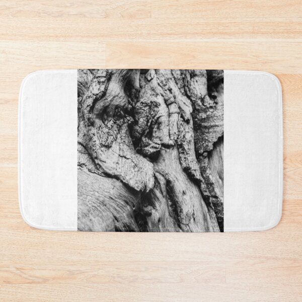 Item preview, Close-Up Black And White Tree Bark Texture With Knotted, Weathered Wood Details designed and sold by Nmallia.