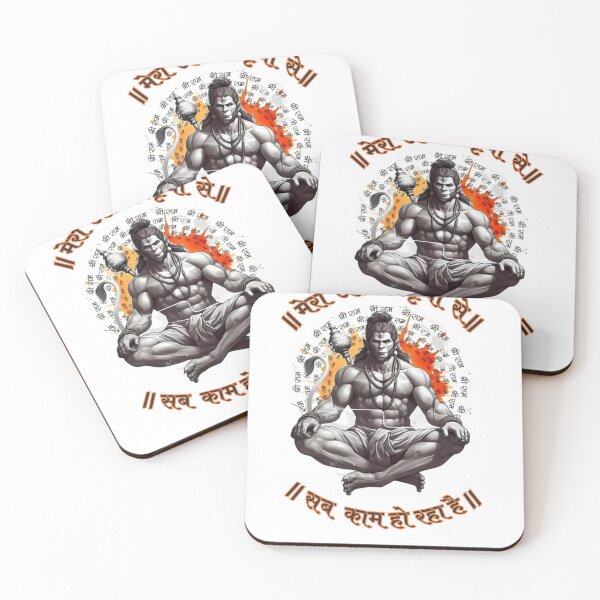 Item preview, Meditative Hanuman – Strength, Devotion & Inner Power Artwork designed and sold by  Ajb wear अजब bazzar.