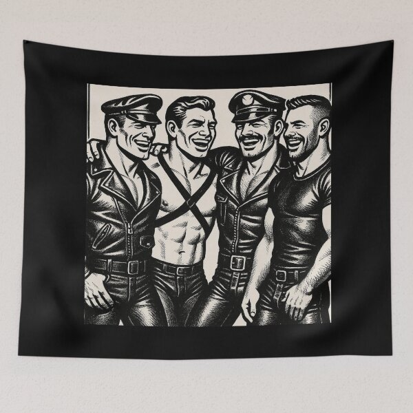 Item preview, Gay Leather Daddy Crew Tom of Finland Tribute Berlin German Pride Graphic Design designed and sold by ItsAKinkThing.