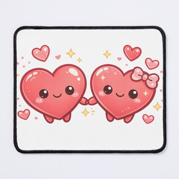 Item preview, Happy Hearts: Kawaii Smiling Heart Couple designed and sold by Creativeeworld777.