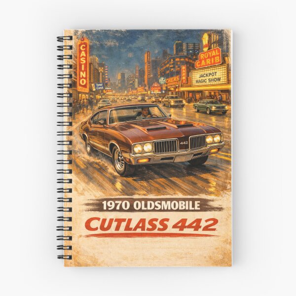 Item preview, 1970 Oldsmobile Cutlass 442 Vintage Poster designed and sold by Retro Arabica.
