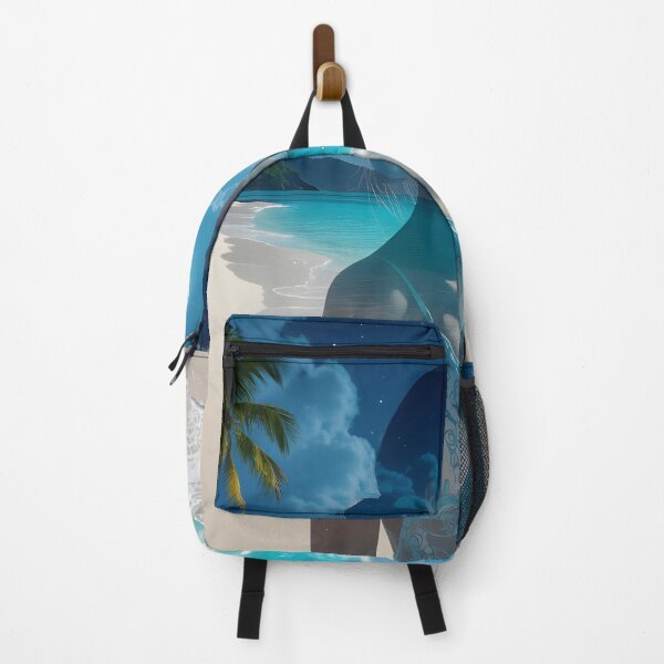 Item preview, Moonlit Ocean Goddess – Tropical Double Exposure Beach Art designed and sold by DreamyWallVibes.