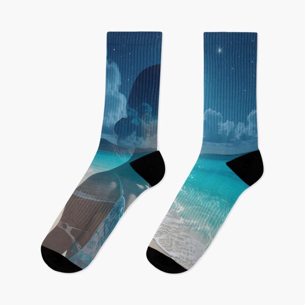 Item preview, Moonlit Ocean Goddess – Tropical Double Exposure Beach Art designed and sold by DreamyWallVibes.