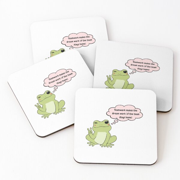 Item preview, Tea work is a dream work (if the team stays home) funny frog sticker designed and sold by Lynxaria.