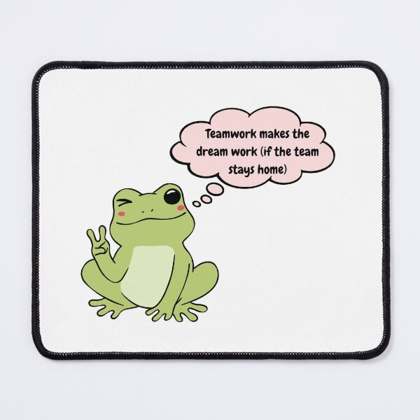 Item preview, Tea work is a dream work (if the team stays home) funny frog sticker designed and sold by Lynxaria.
