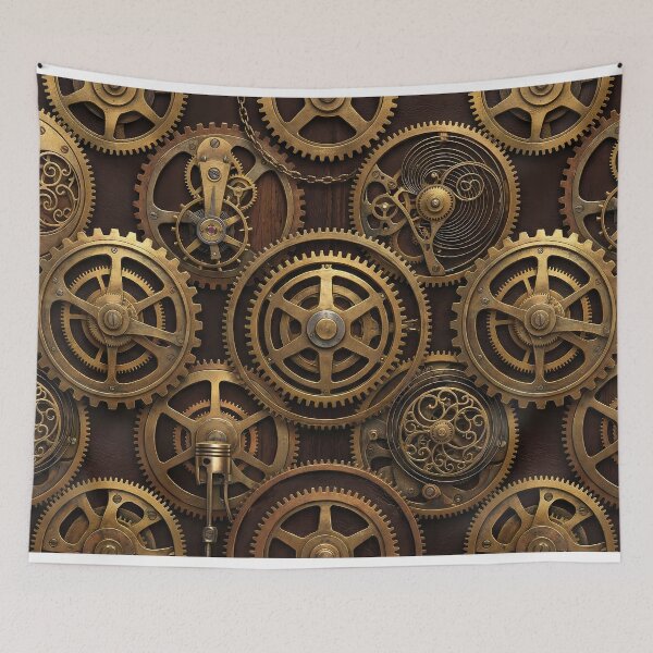 Item preview, Clockwork Infinite - Steampunk Gears Pattern designed and sold by Neon Nature Studio.