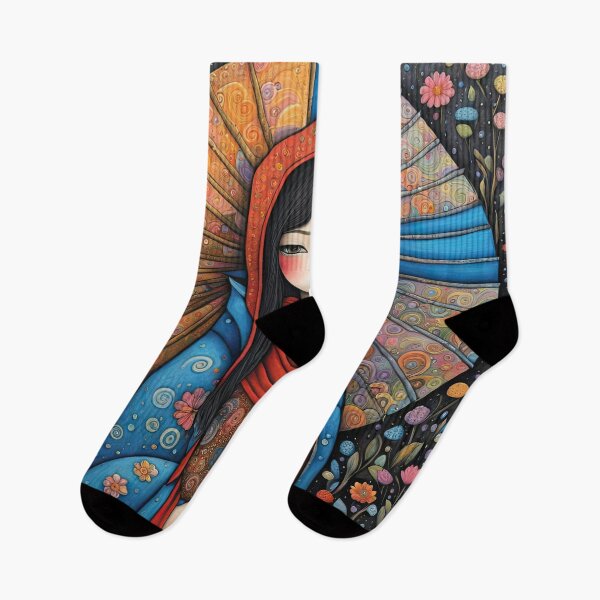 Item preview, Angel with wings holding an umbrella protecting a Geisha from the rain designed and sold by Colin Bentham.