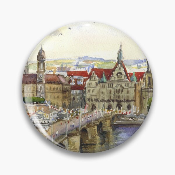 Item preview, Dresden view. Watercolor painting. Germany designed and sold by Colibri77.