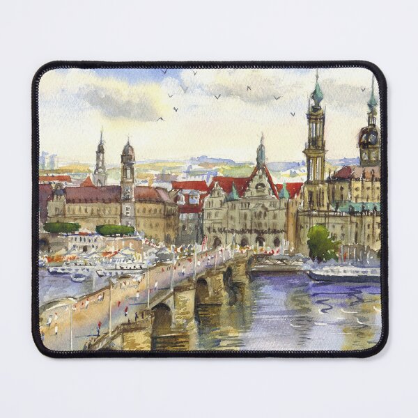 Item preview, Dresden view. Watercolor painting. Germany designed and sold by Colibri77.