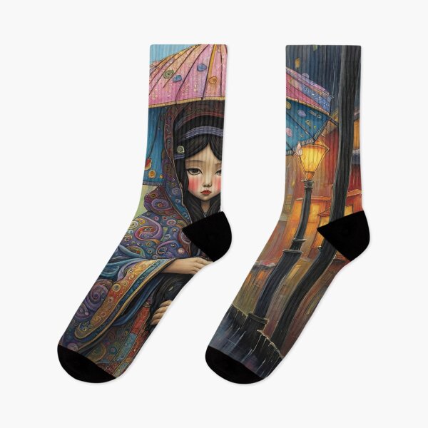 Item preview, Angel with wings holding an umbrella protecting a Geisha from the rain designed and sold by Colin Bentham.