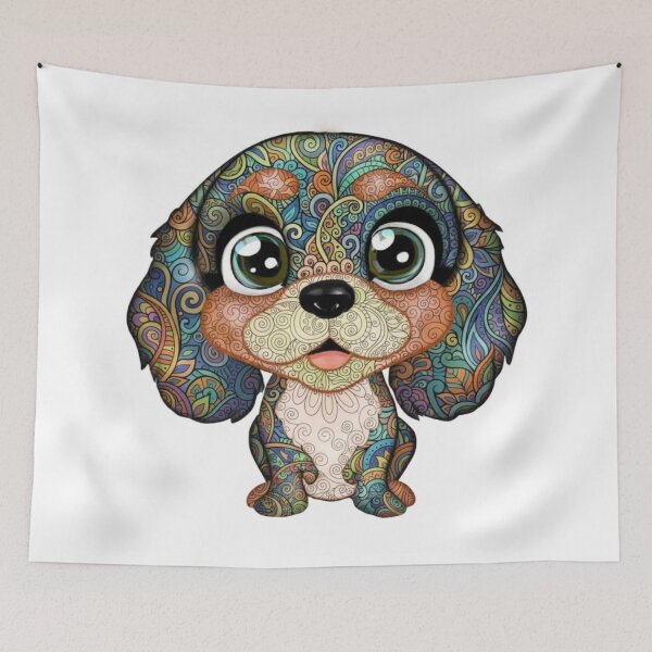 Item preview, Colorful and Fun Cavalier King Charles Spaniel designed and sold by PaintedbyCarol.