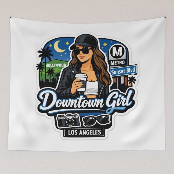 Item preview, Downtown Girl LA Sunset Sticker designed and sold by lorand-designs.