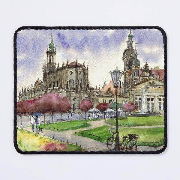 Item preview, Dresden view in spring. Watercolor painting. Germany designed and sold by Colibri77.