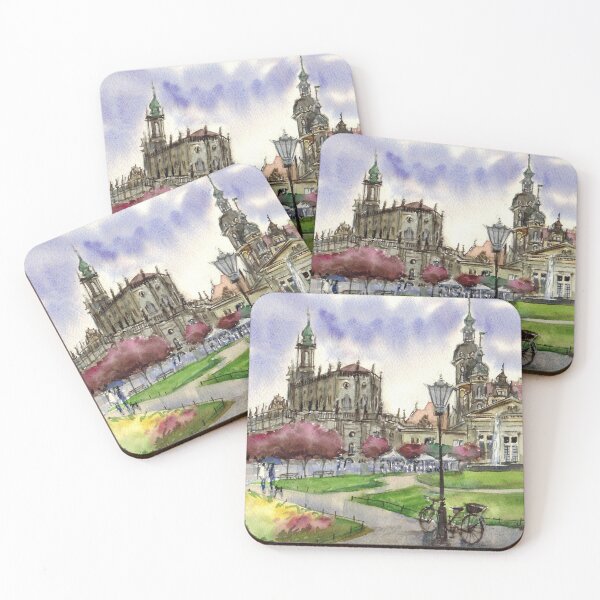 Item preview, Dresden view in spring. Watercolor painting. Germany designed and sold by Colibri77.