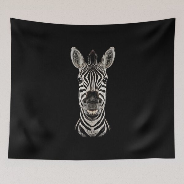 Item preview, Smiling Zebra Portrait | Funny Animal Art designed and sold by cabana.space.