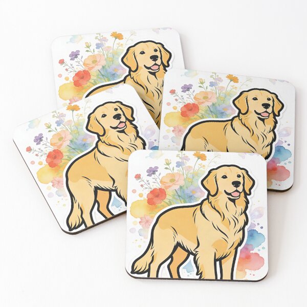 Item preview, Golden Retriever Botanical Watercolor - Thick Line Art Edition designed and sold by Ink & Iron Studio.
