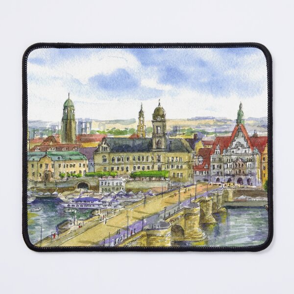 Item preview, Copy of Dresden view in spring. Watercolor painting. Germany designed and sold by Colibri77.