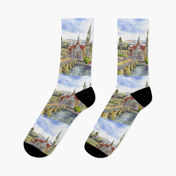 Item preview, Copy of Dresden view in spring. Watercolor painting. Germany designed and sold by Colibri77.