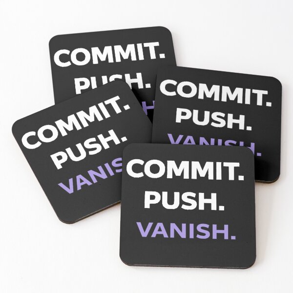 Item preview, Commit Push Vanish – Minimalist Developer Typography – Modern Coding Design designed and sold by Vasil Dimitrov.