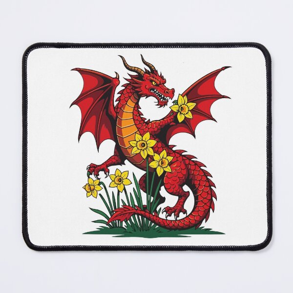 Item preview, Red Dragon Amongst Daffodil Flowers designed and sold by taiche.