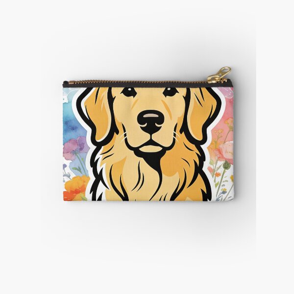 Item preview, Golden Retriever Head Portrait - Watercolor Floral Line Art designed and sold by Ink & Iron Studio.