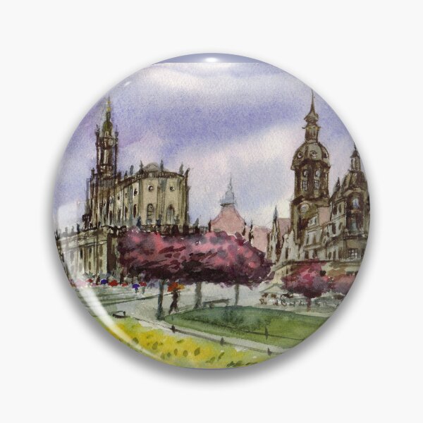 Item preview, Dresden view in spring. Watercolor painting. Germany designed and sold by Colibri77.