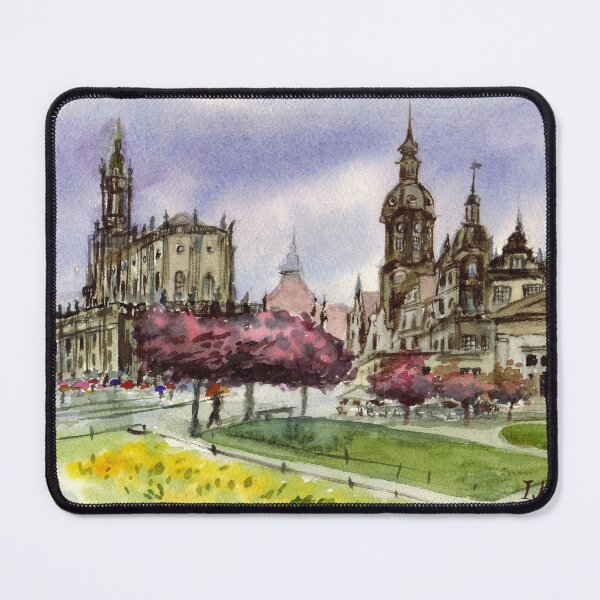 Item preview, Dresden view in spring. Watercolor painting. Germany designed and sold by Colibri77.