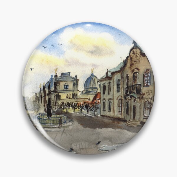 Item preview,  Dresden view in spring. Elbe River Embankmentю Watercolor painting. Germany designed and sold by Colibri77.