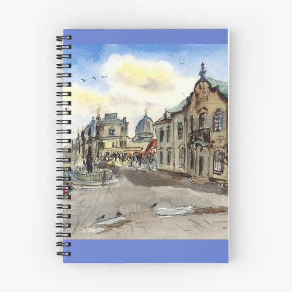 Item preview,  Dresden view in spring. Elbe River Embankmentю Watercolor painting. Germany designed and sold by Colibri77.