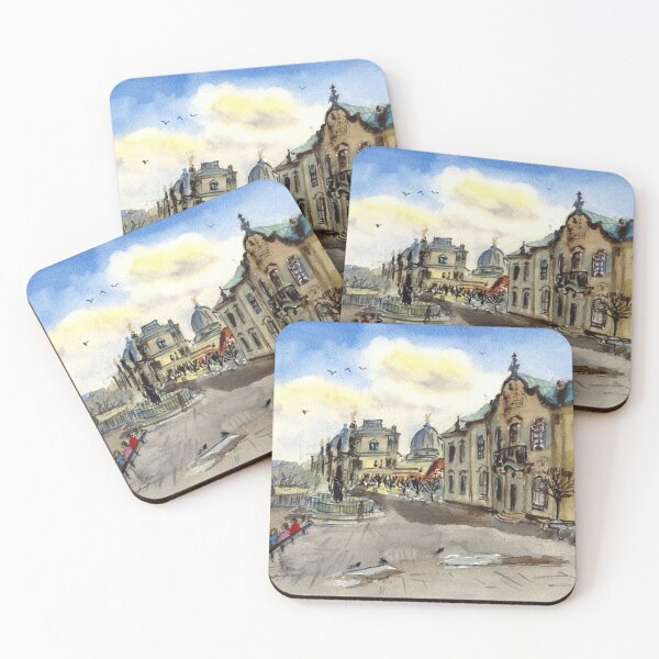 Item preview,  Dresden view in spring. Elbe River Embankmentю Watercolor painting. Germany designed and sold by Colibri77.