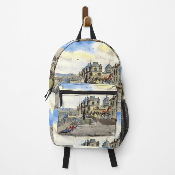Item preview,  Dresden view in spring. Elbe River Embankmentю Watercolor painting. Germany designed and sold by Colibri77.
