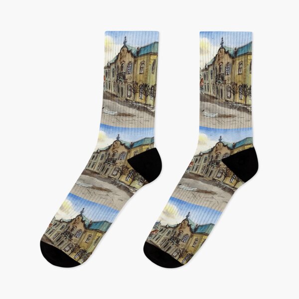 Item preview,  Dresden view in spring. Elbe River Embankmentю Watercolor painting. Germany designed and sold by Colibri77.