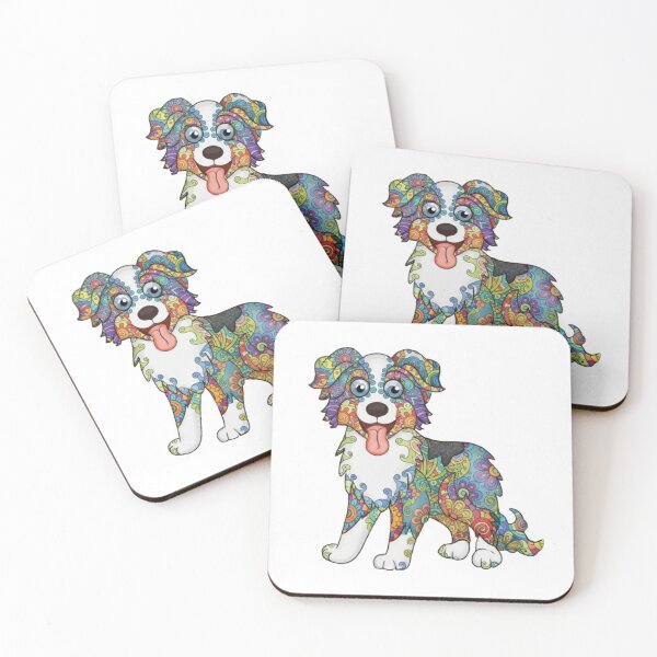 Item preview, Fun and Colorful Australian Shepherd designed and sold by PaintedbyCarol.