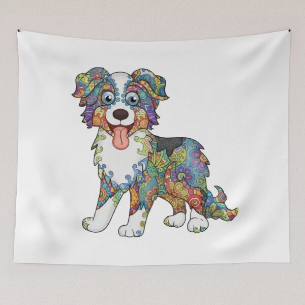 Item preview, Fun and Colorful Australian Shepherd designed and sold by PaintedbyCarol.
