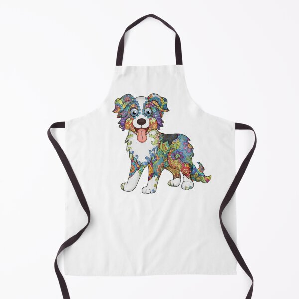 Artikelvorschau, Fröhlicher und farbenfroher Australian Shepherd entworfen und verkauft von PaintedbyCarol.