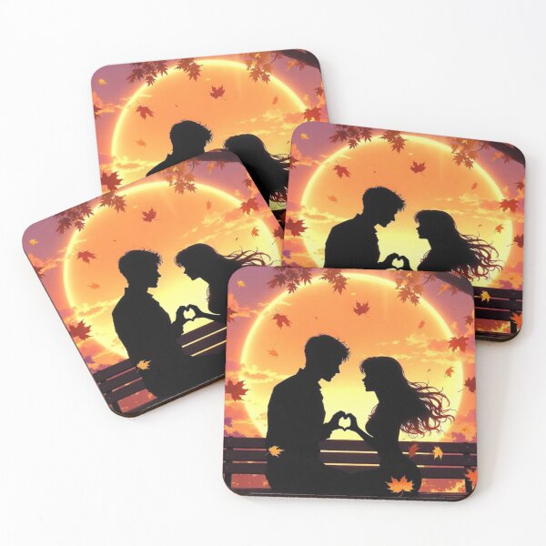 Item preview, Romantic Sunset Couple Silhouette Love Art designed and sold by PixelVibe782.