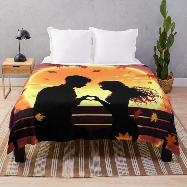 Item preview, Romantic Sunset Couple Silhouette Love Art designed and sold by PixelVibe782.