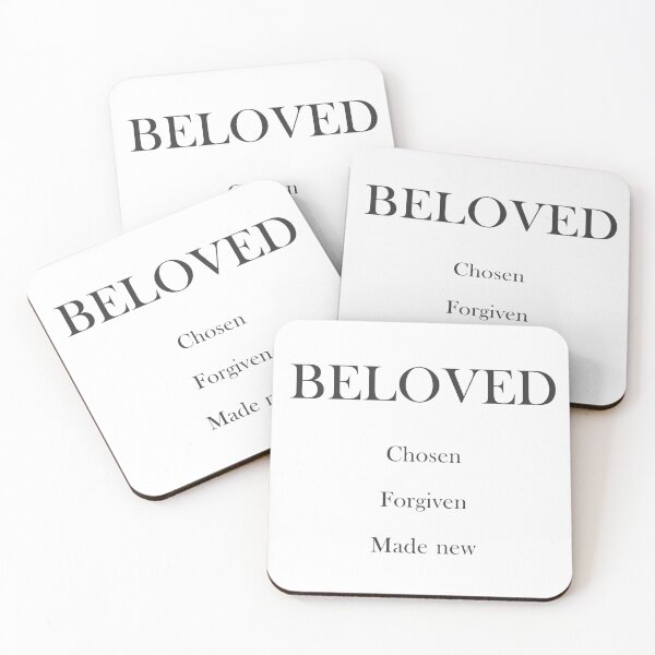 Item preview, Minimalist Christian Design – Beloved Chosen Forgiven Made New Faith Typography designed and sold by LogosMachina.
