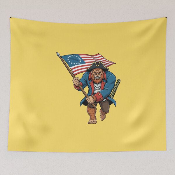 Item preview, Bigfoot Holding Betsey Ross Flag designed and sold by AdirondacKuriosities.