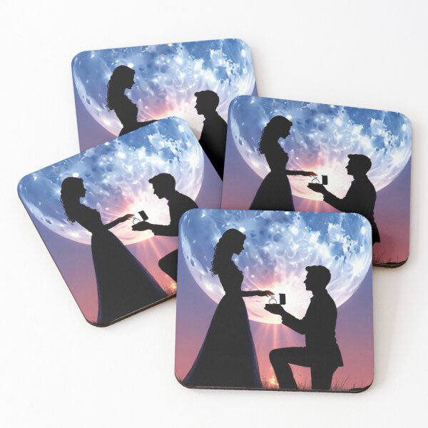 Item preview, Romantic Moonlight Proposal Silhouette designed and sold by PixelVibe782.