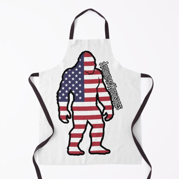 Item preview, Bigfoot Looking to the Side American Flag designed and sold by AdirondacKuriosities.