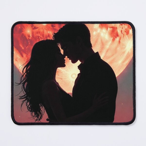 Item preview, Romantic Supermoon Rooftop Couple Silhouette designed and sold by PixelVibe782.