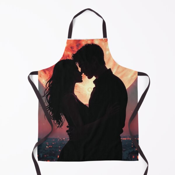 Item preview, Romantic Supermoon Rooftop Couple Silhouette designed and sold by PixelVibe782.