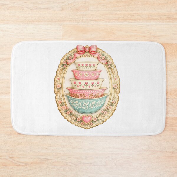 Item preview, Vintage Embroidered Mixing Bowls | Cottagecore Kitchen Art | Granny Era Retro Baking Design designed and sold by Design-KS.