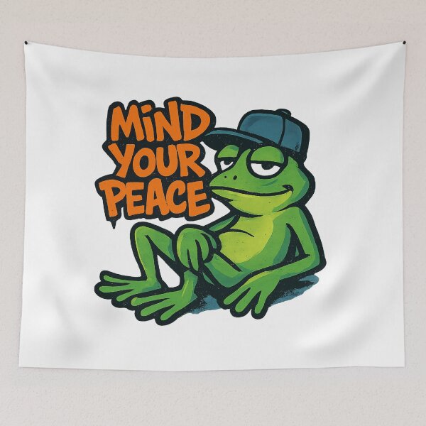 Item preview, Mind Your Peace Frog Quote Design designed and sold by OwnYourMood.