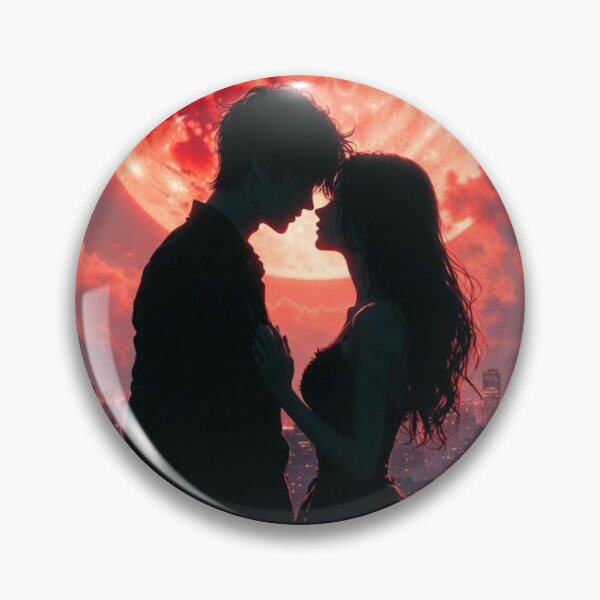 Item preview, Blood Moon Rooftop Romance Silhouette designed and sold by PixelVibe782.