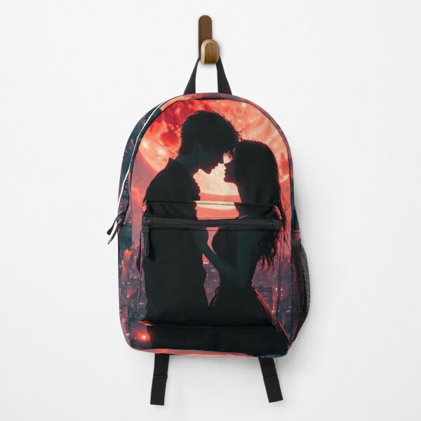 Item preview, Blood Moon Rooftop Romance Silhouette designed and sold by PixelVibe782.