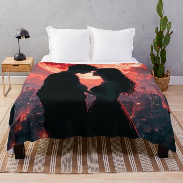 Item preview, Blood Moon Rooftop Romance Silhouette designed and sold by PixelVibe782.