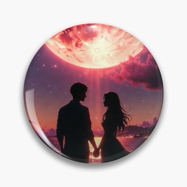 Item preview, Blood Moon Beach Romance Silhouette designed and sold by PixelVibe782.